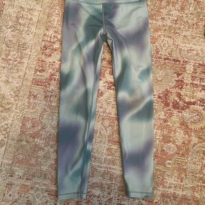 Athleta G!RL Blue and Purple Leggings and pink athleta shirt